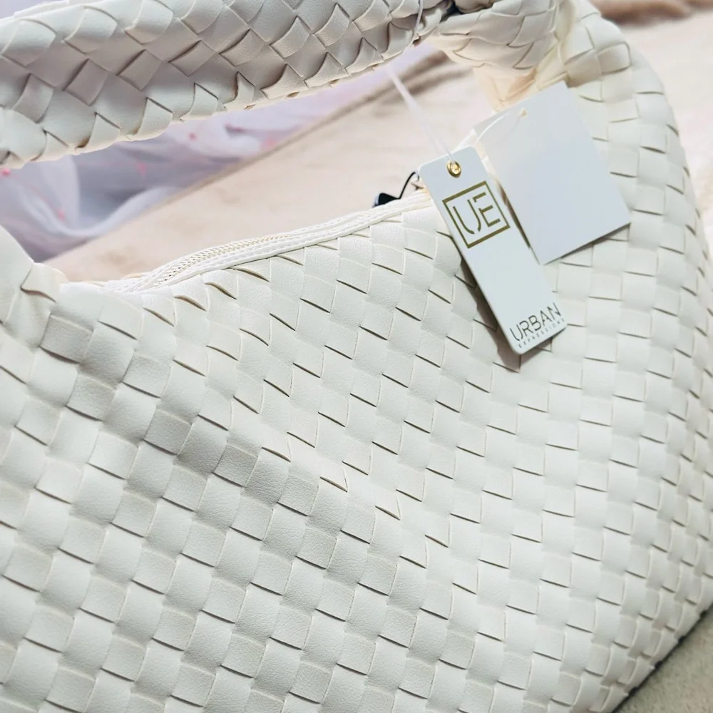 Urban Expressions Ivory Woven Hobo Bag
